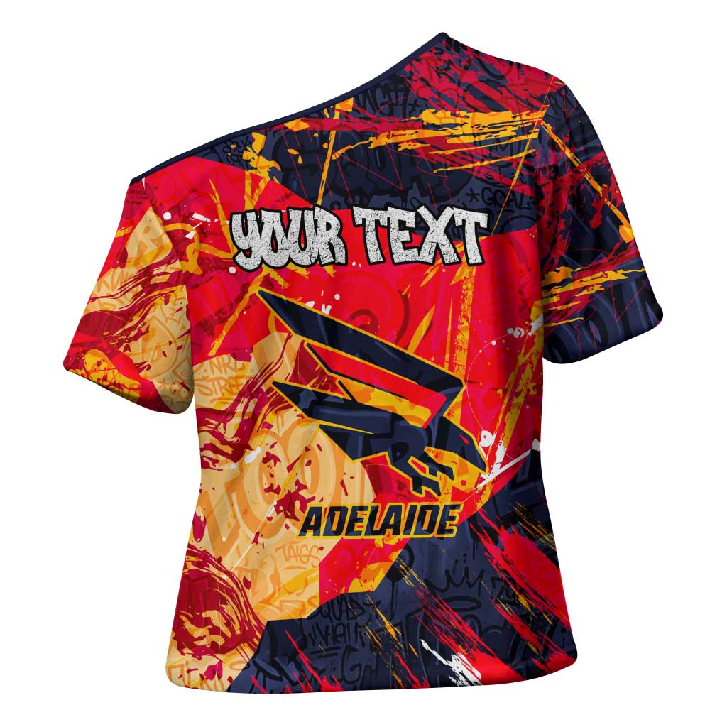 Personalized Adelaide Crows Cross Shoulder Shirt Australian Graffiti Paint Splatter - Abstract Geometric