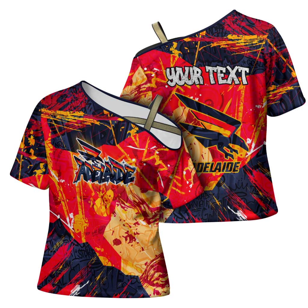 Personalized Adelaide Crows Cross Shoulder Shirt Australian Graffiti Paint Splatter - Abstract Geometric