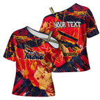 Personalized Adelaide Crows Cross Shoulder Shirt Australian Graffiti Paint Splatter - Abstract Geometric