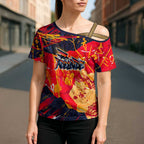 Personalized Adelaide Crows Cross Shoulder Shirt Australian Graffiti Paint Splatter - Abstract Geometric