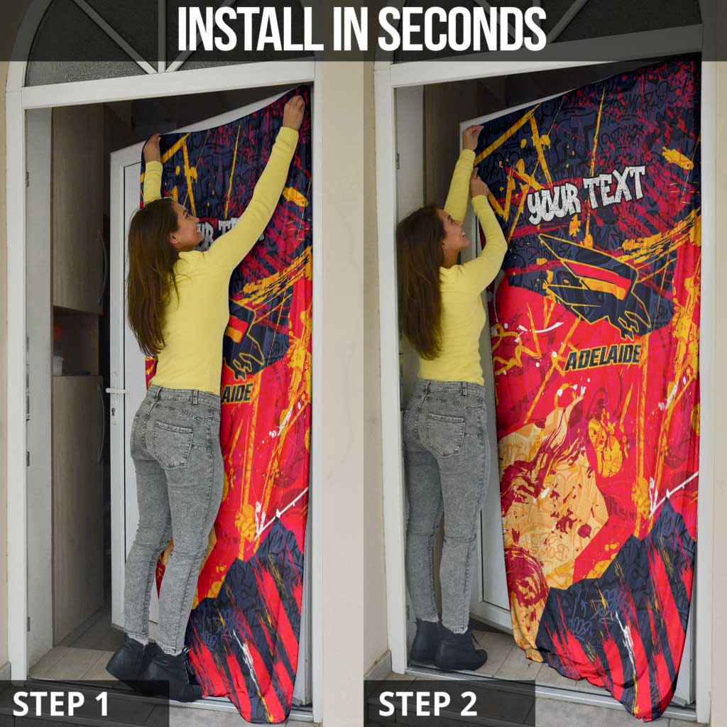 Personalized Adelaide Crows Door Cover Australian Graffiti Paint Splatter - Abstract Geometric