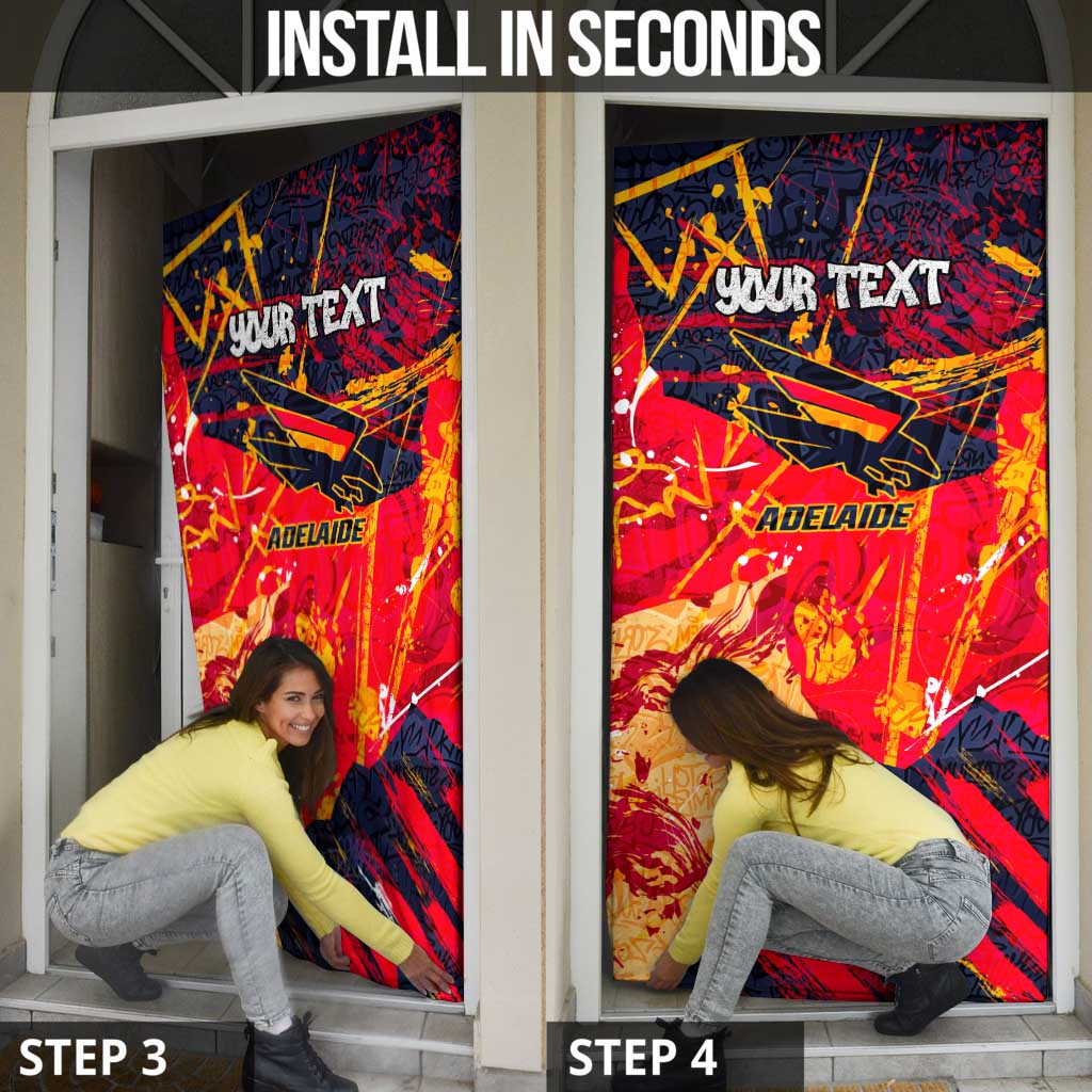 Personalized Adelaide Crows Door Cover Australian Graffiti Paint Splatter - Abstract Geometric
