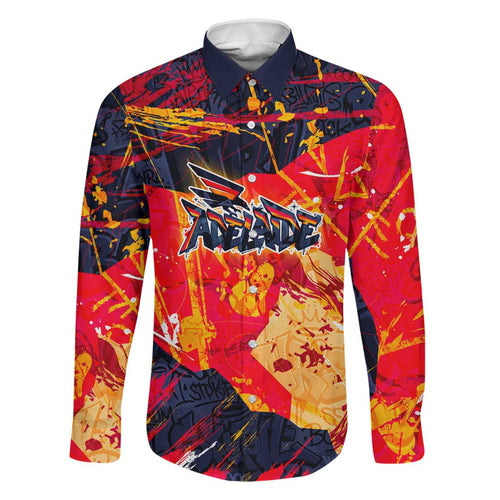 Personalized Adelaide Crows Family Matching Off Shoulder Short Dress and Hawaiian Shirt Australian Graffiti Paint Splatter - Abstract Geometric