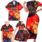 Personalized Adelaide Crows Family Matching Short Sleeve Bodycon Dress and Hawaiian Shirt Australian Graffiti Paint Splatter - Abstract Geometric