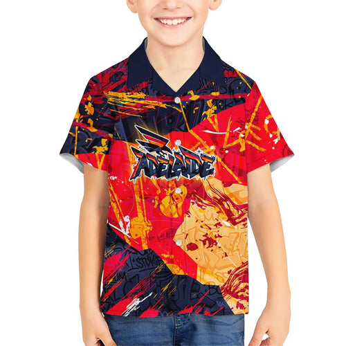 Personalized Adelaide Crows Family Matching Summer Maxi Dress and Hawaiian Shirt Australian Graffiti Paint Splatter - Abstract Geometric