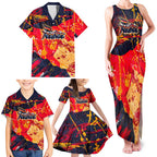 Personalized Adelaide Crows Family Matching Tank Maxi Dress and Hawaiian Shirt Australian Graffiti Paint Splatter - Abstract Geometric