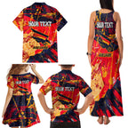 Personalized Adelaide Crows Family Matching Tank Maxi Dress and Hawaiian Shirt Australian Graffiti Paint Splatter - Abstract Geometric