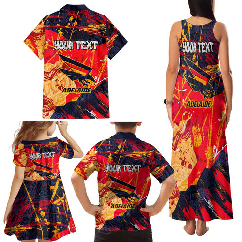 Personalized Adelaide Crows Family Matching Tank Maxi Dress and Hawaiian Shirt Australian Graffiti Paint Splatter - Abstract Geometric