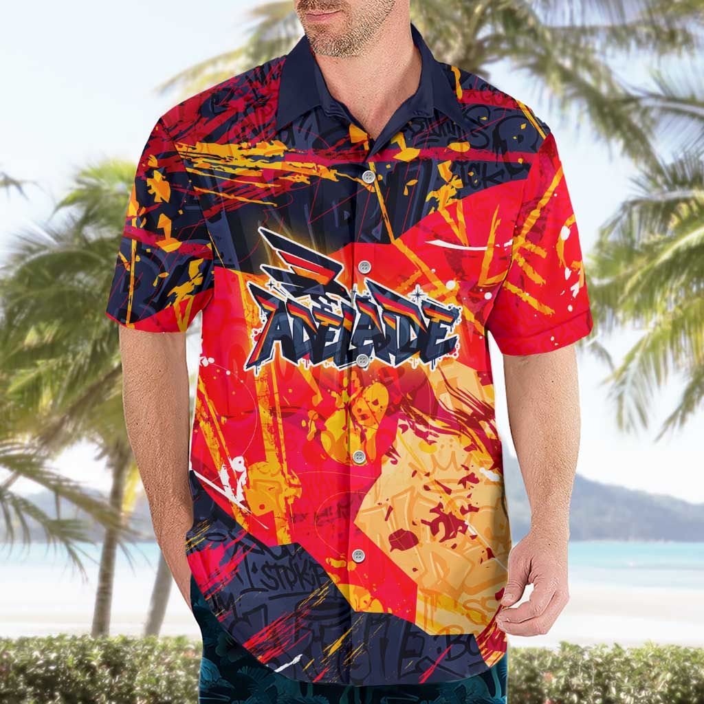 Personalized Adelaide Crows Hawaiian Shirt Australian Graffiti Paint Splatter - Abstract Geometric