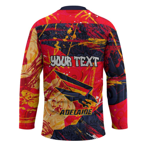Personalized Adelaide Crows Hockey Jersey Australian Graffiti Paint Splatter - Abstract Geometric