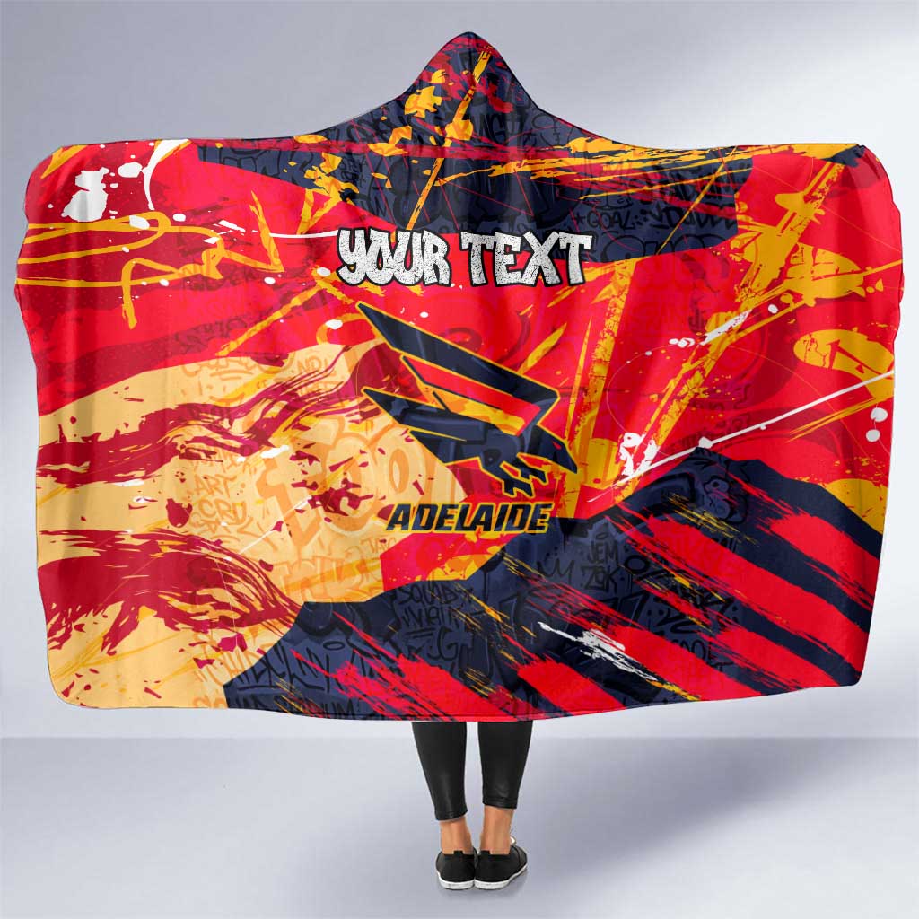 Personalized Adelaide Crows Hooded Blanket Australian Graffiti Paint Splatter - Abstract Geometric