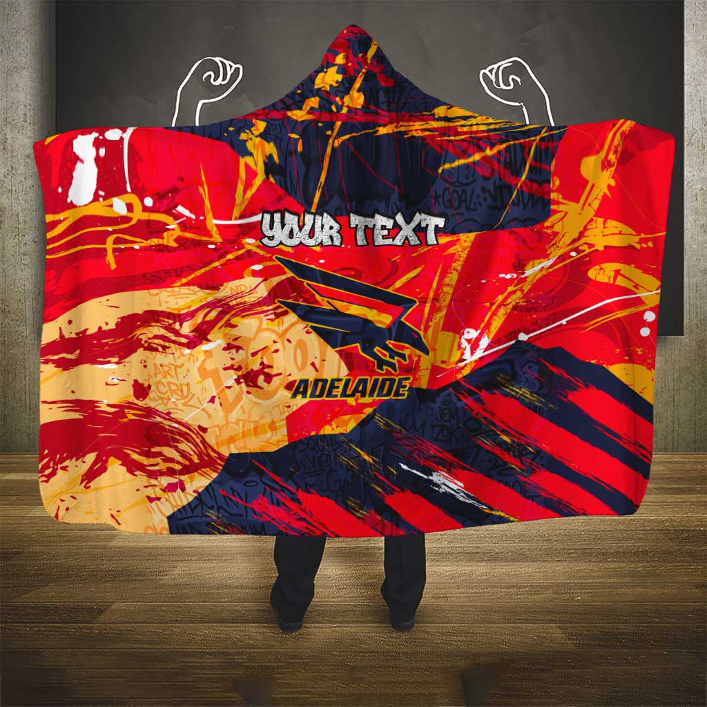 Personalized Adelaide Crows Hooded Blanket Australian Graffiti Paint Splatter - Abstract Geometric
