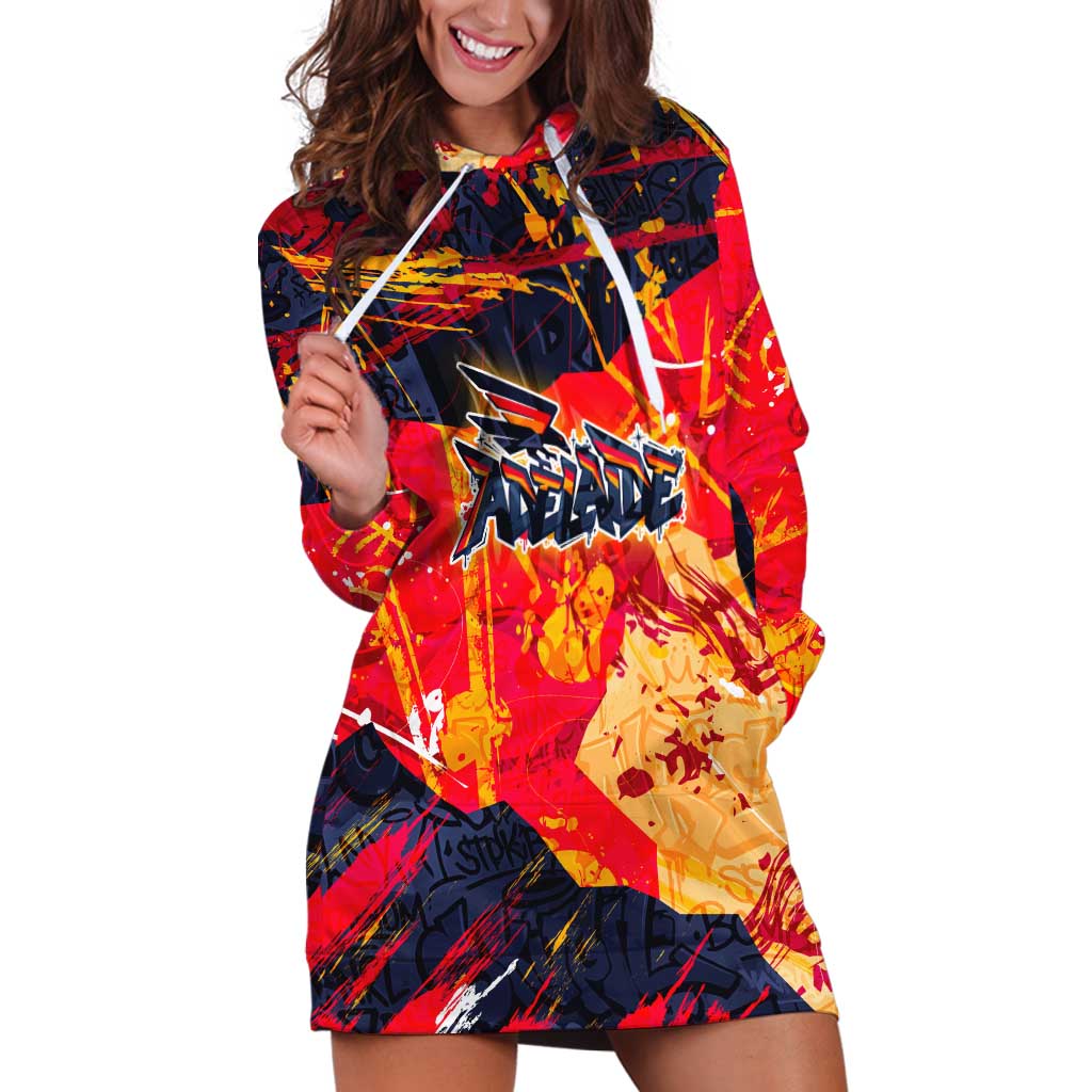 Personalized Adelaide Crows Hoodie Dress Australian Graffiti Paint Splatter - Abstract Geometric