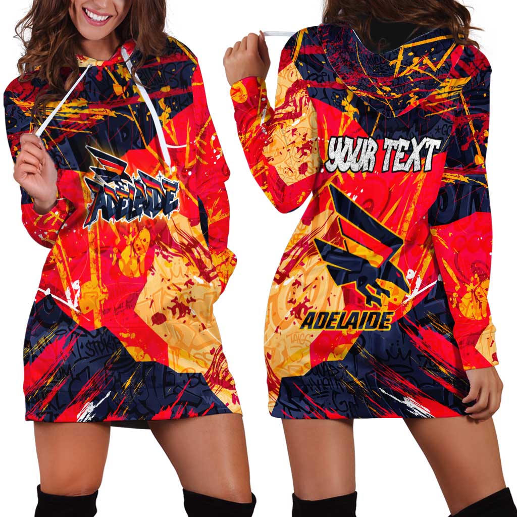 Personalized Adelaide Crows Hoodie Dress Australian Graffiti Paint Splatter - Abstract Geometric