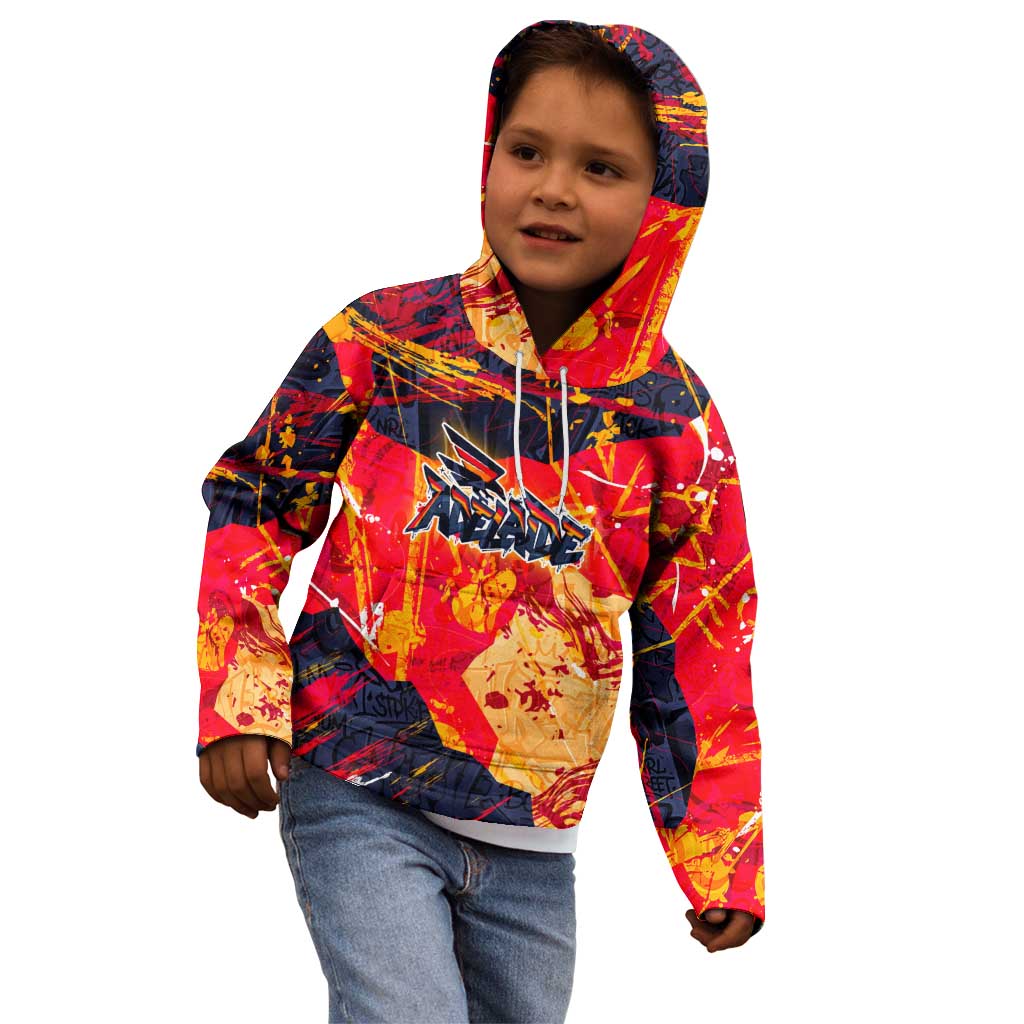 Personalized Adelaide Crows Kid Hoodie Australian Graffiti Paint Splatter - Abstract Geometric
