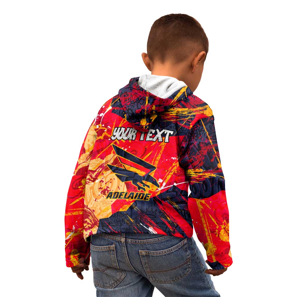 Personalized Adelaide Crows Kid Hoodie Australian Graffiti Paint Splatter - Abstract Geometric