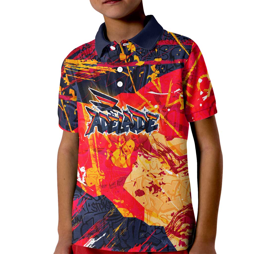 Personalized Adelaide Crows Kid Polo Shirt Australian Graffiti Paint Splatter - Abstract Geometric