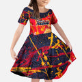 Personalized Adelaide Crows Kid Short Sleeve Dress Australian Graffiti Paint Splatter - Abstract Geometric