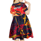 Personalized Adelaide Crows Kid Short Sleeve Dress Australian Graffiti Paint Splatter - Abstract Geometric