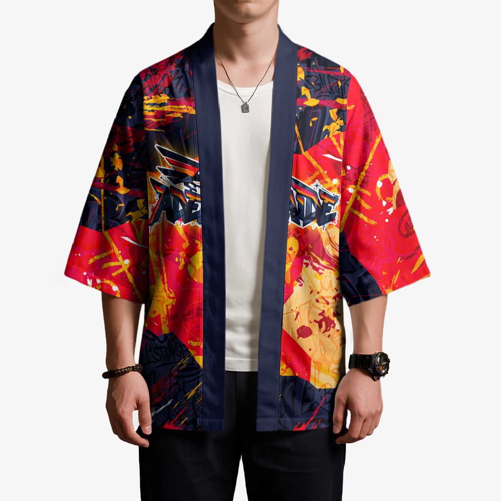 Personalized Adelaide Crows Kimono Australian Graffiti Paint Splatter - Abstract Geometric