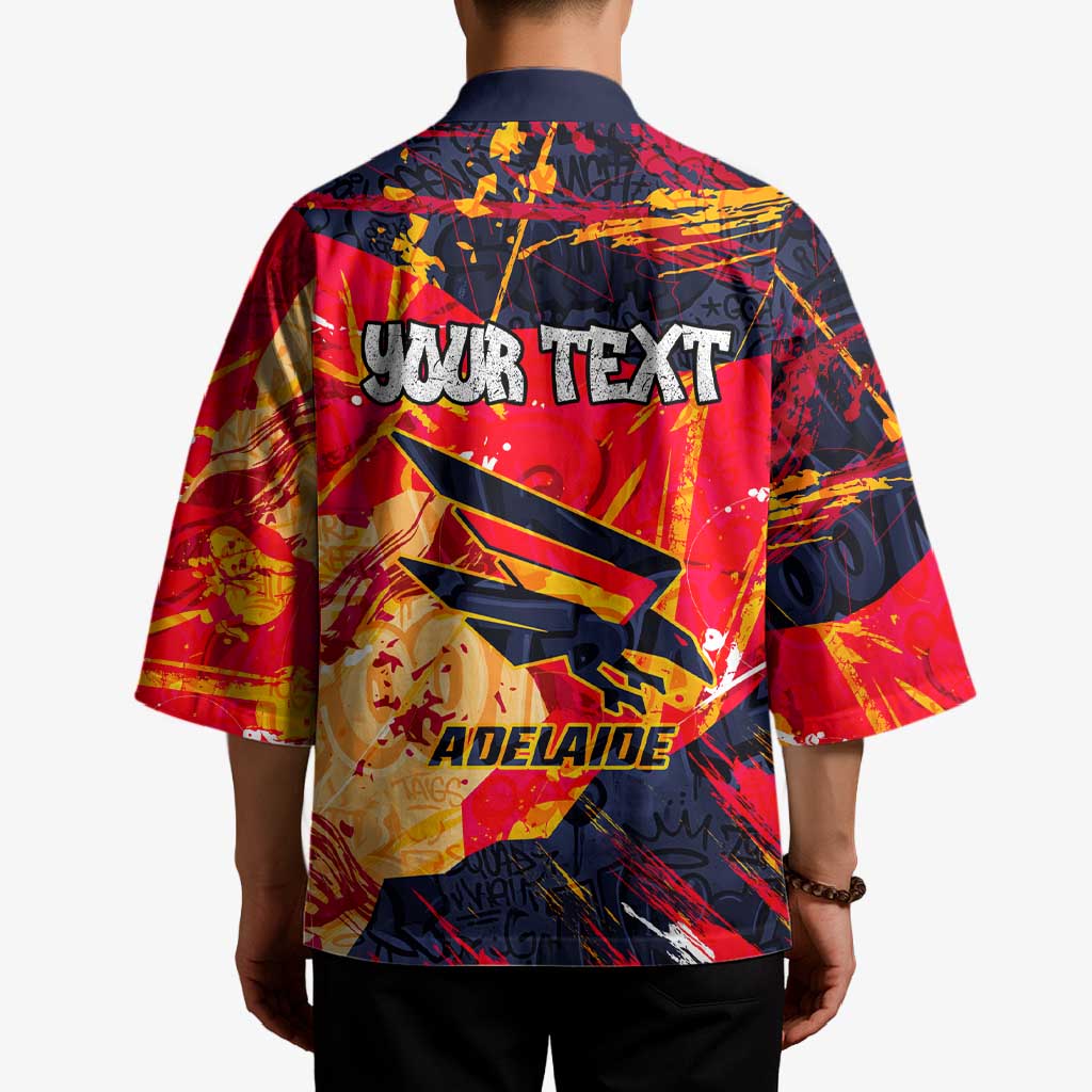 Personalized Adelaide Crows Kimono Australian Graffiti Paint Splatter - Abstract Geometric