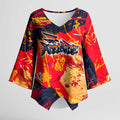 Personalized Adelaide Crows Kimono Sleeve Blouse Australian Graffiti Paint Splatter - Abstract Geometric