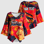 Personalized Adelaide Crows Kimono Sleeve Blouse Australian Graffiti Paint Splatter - Abstract Geometric