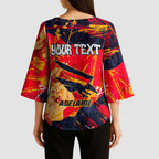 Personalized Adelaide Crows Kimono Sleeve Blouse Australian Graffiti Paint Splatter - Abstract Geometric