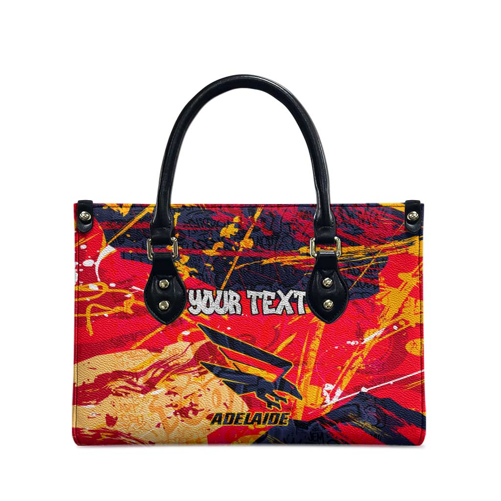 Personalized Adelaide Crows Leather Bag Australian Graffiti Paint Splatter - Abstract Geometric
