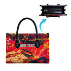 Personalized Adelaide Crows Leather Bag Australian Graffiti Paint Splatter - Abstract Geometric