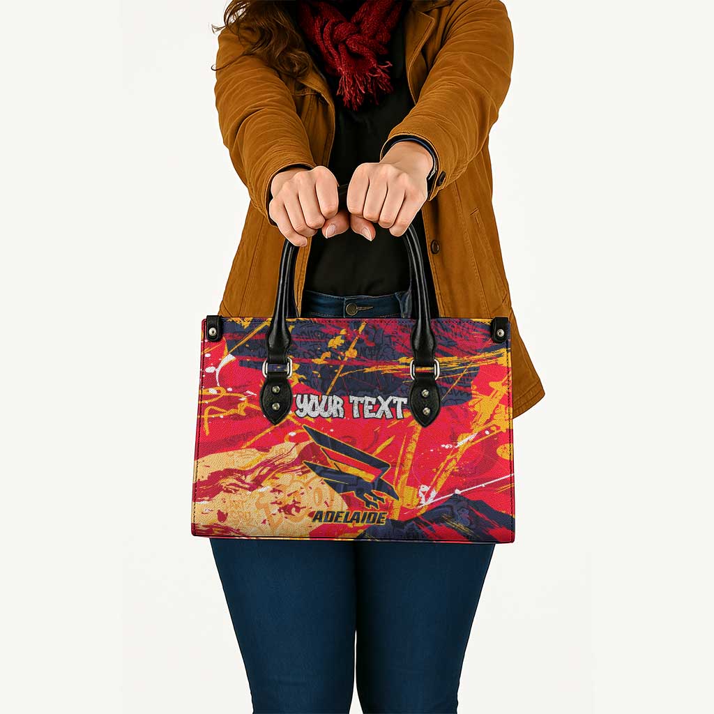 Personalized Adelaide Crows Leather Bag Australian Graffiti Paint Splatter - Abstract Geometric
