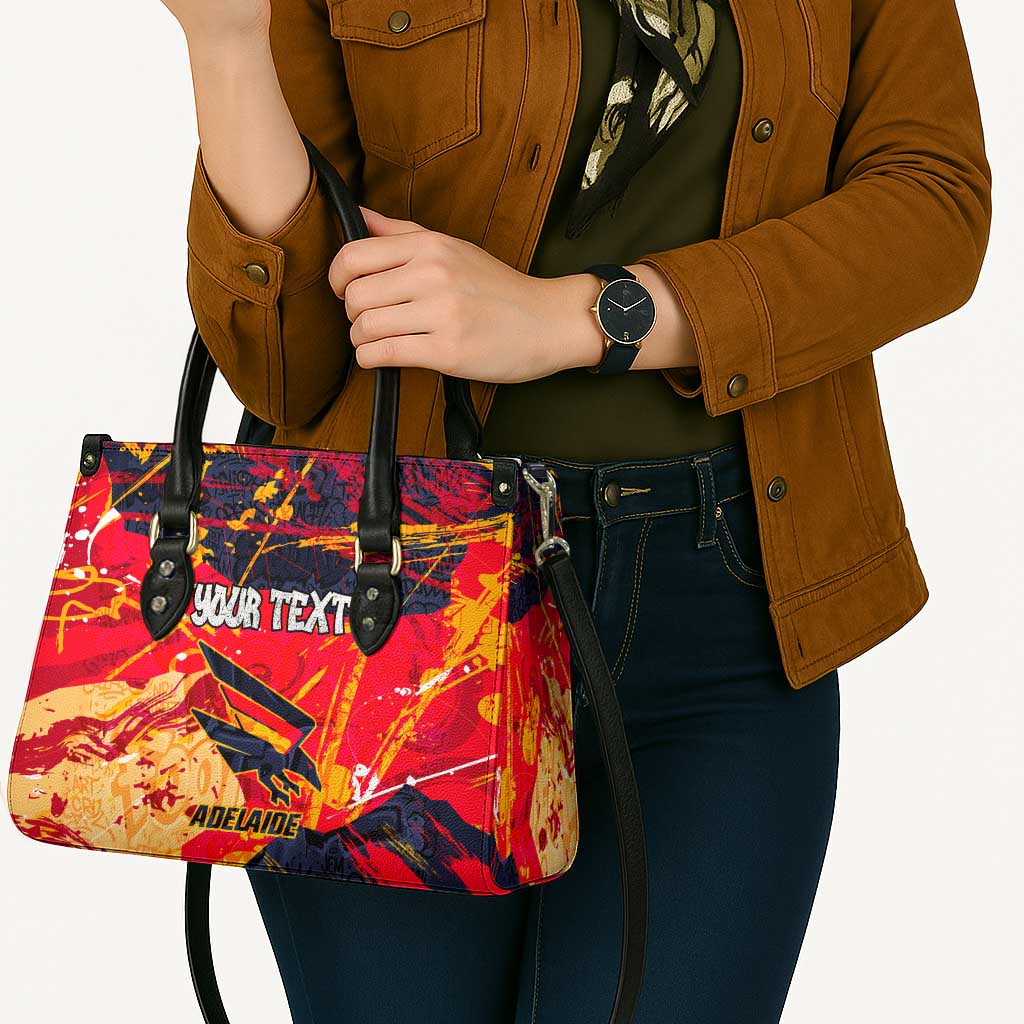 Personalized Adelaide Crows Leather Bag Australian Graffiti Paint Splatter - Abstract Geometric