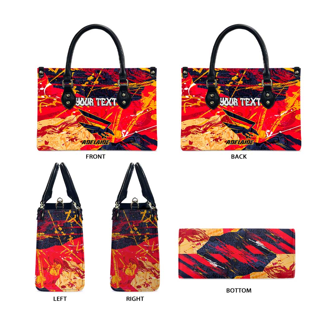 Personalized Adelaide Crows Leather Bag Australian Graffiti Paint Splatter - Abstract Geometric