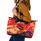 Personalized Adelaide Crows Leather Tote Bag Australian Graffiti Paint Splatter - Abstract Geometric
