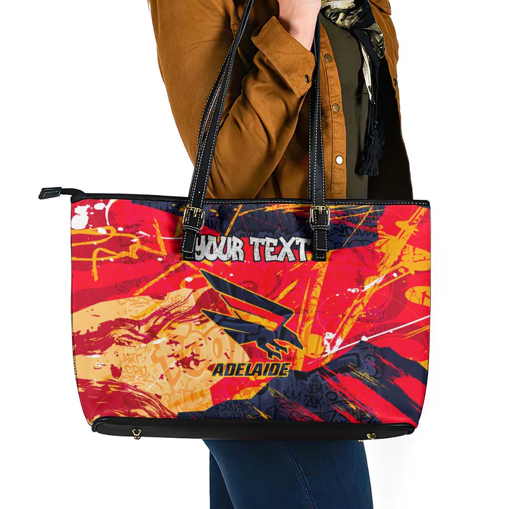 Personalized Adelaide Crows Leather Tote Bag Australian Graffiti Paint Splatter - Abstract Geometric