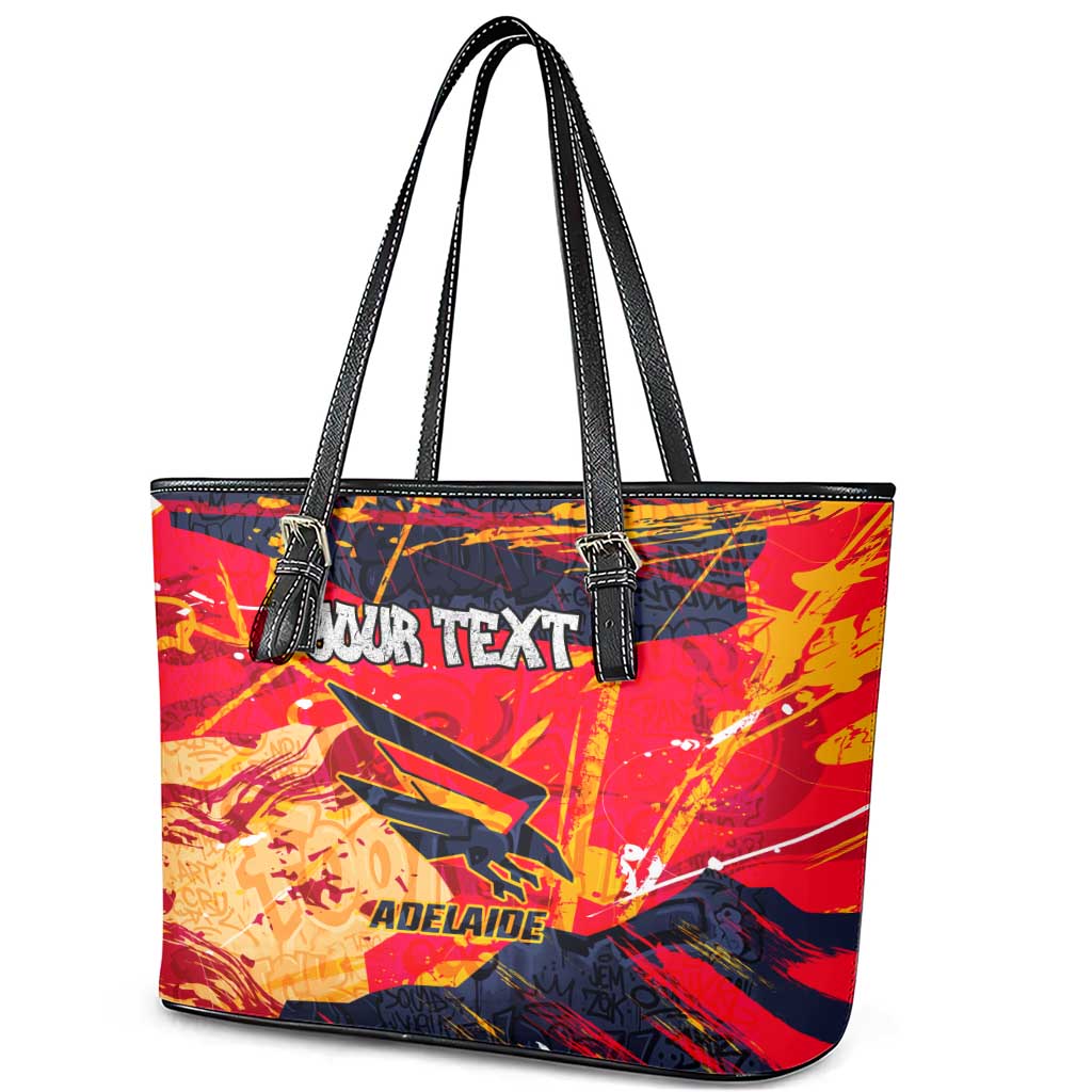 Personalized Adelaide Crows Leather Tote Bag Australian Graffiti Paint Splatter - Abstract Geometric