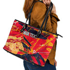 Personalized Adelaide Crows Leather Tote Bag Australian Graffiti Paint Splatter - Abstract Geometric