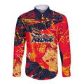 Personalized Adelaide Crows Long Sleeve Button Shirt Australian Graffiti Paint Splatter - Abstract Geometric