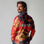 Personalized Adelaide Crows Long Sleeve Polo Shirt Australian Graffiti Paint Splatter - Abstract Geometric