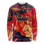Personalized Adelaide Crows Long Sleeve Shirt Australian Graffiti Paint Splatter - Abstract Geometric