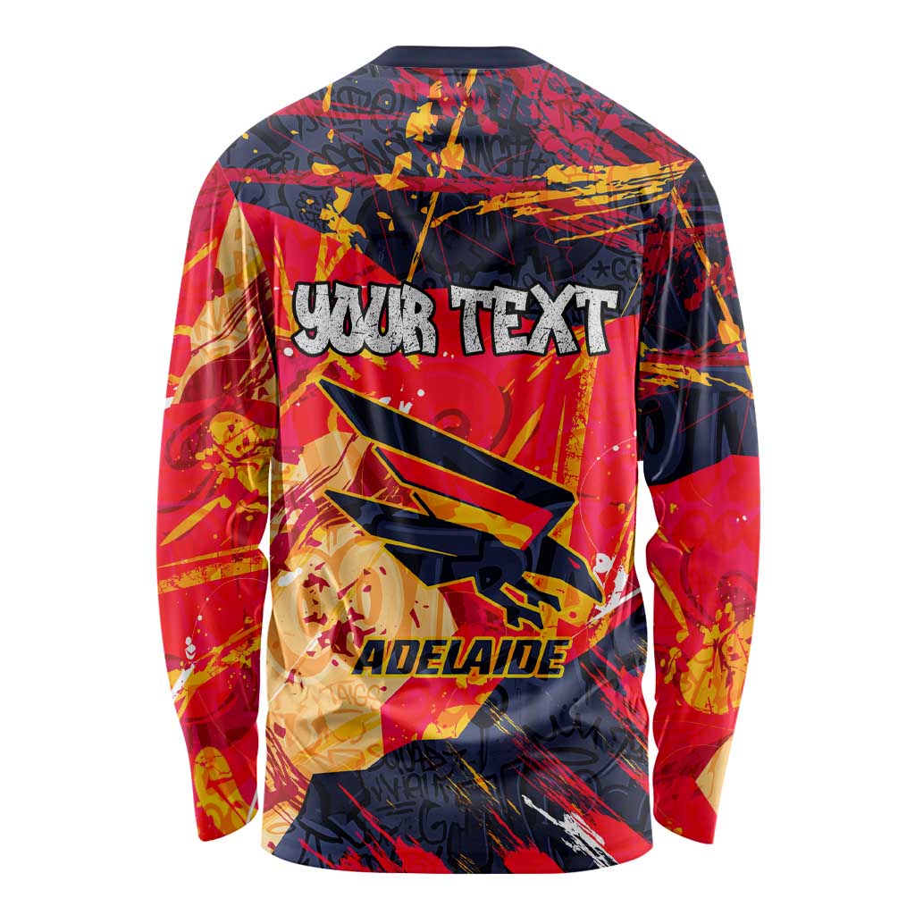 Personalized Adelaide Crows Long Sleeve Shirt Australian Graffiti Paint Splatter - Abstract Geometric
