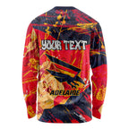 Personalized Adelaide Crows Long Sleeve Shirt Australian Graffiti Paint Splatter - Abstract Geometric