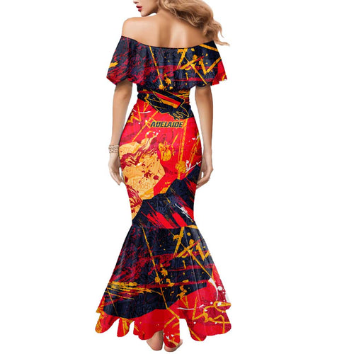 Personalized Adelaide Crows Mermaid Dress Australian Graffiti Paint Splatter - Abstract Geometric