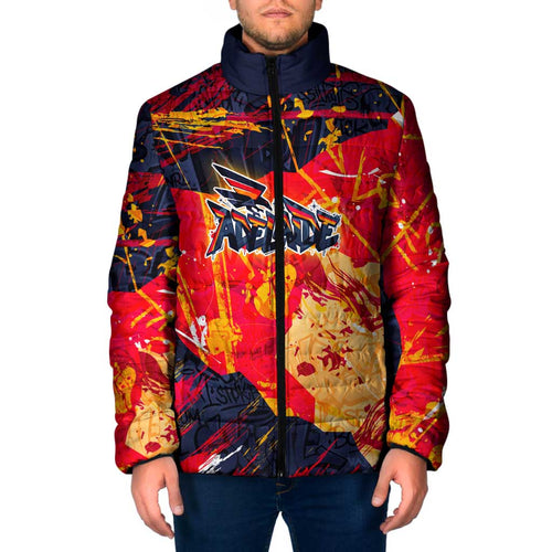 Personalized Adelaide Crows Padded Jacket Australian Graffiti Paint Splatter - Abstract Geometric