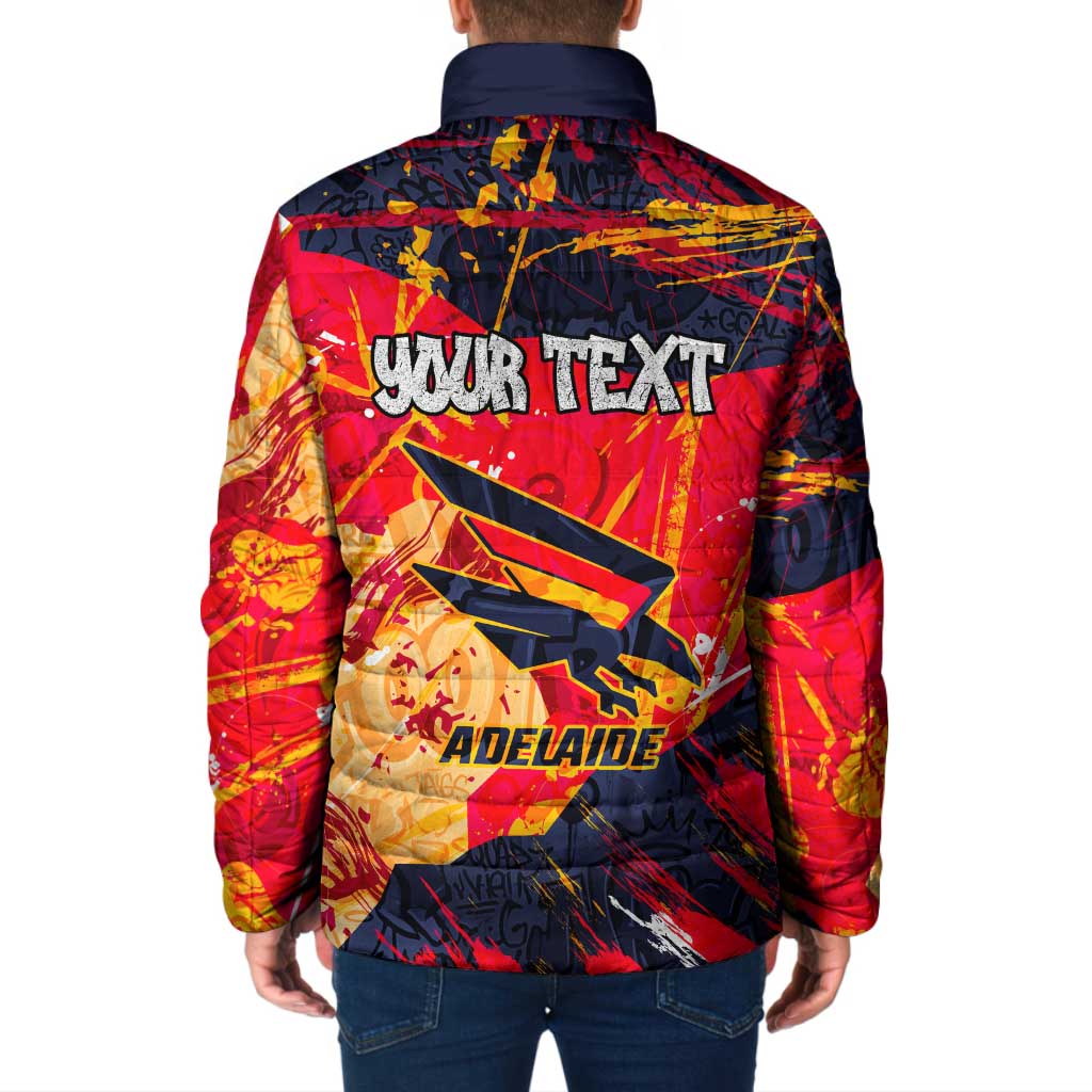 Personalized Adelaide Crows Padded Jacket Australian Graffiti Paint Splatter - Abstract Geometric