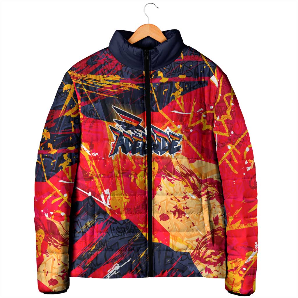 Personalized Adelaide Crows Padded Jacket Australian Graffiti Paint Splatter - Abstract Geometric