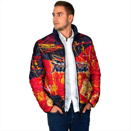 Personalized Adelaide Crows Padded Jacket Australian Graffiti Paint Splatter - Abstract Geometric