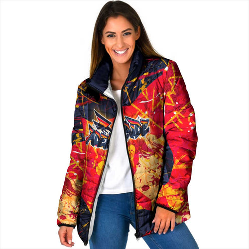 Personalized Adelaide Crows Padded Jacket Australian Graffiti Paint Splatter - Abstract Geometric