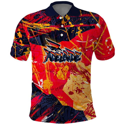 Personalized Adelaide Crows Polo Shirt Australian Graffiti Paint Splatter - Abstract Geometric