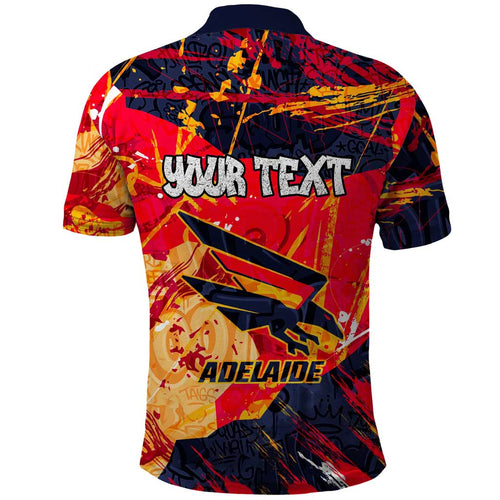 Personalized Adelaide Crows Polo Shirt Australian Graffiti Paint Splatter - Abstract Geometric